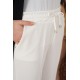 Pantaloni Dama Gabriella Cu Elastic In Talie, Albi