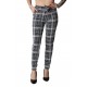 Pantaloni Casual Alb negru Cordon Talie Andra