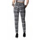 Pantaloni Casual Alb negru Cordon Talie Andra