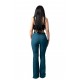 Pantaloni Eleganti Evazati cu Talie Inalta Verde Francesca Pantaloni Eleganti Evazati cu Talie Inalta Verde Francesca