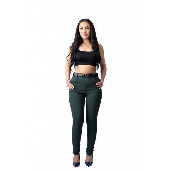 Pantaloni cu Talie Inalta Verde Vittoria Pantaloni cu Talie Inalta Verde Vittoria