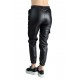 Pantaloni Negri Din Piele Ecologica Cargo Vatuti