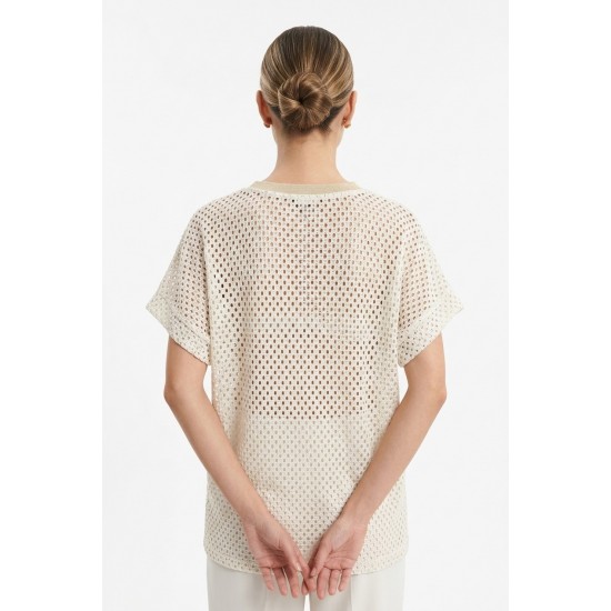 Bluza Plasa Dama Bej cu Maiou Incorporat - Bust 135 Bluza Plasa Dama Bej cu Maiou Incorporat - Bust 135