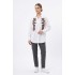 Cămașă Bumbac 100% Albă Brodată Negru, Bust 135 cm