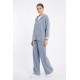 Compleu Dama Bleu Bumbac, Marime Unica, cu Pietricele si Vipusca Compleu Dama Bleu Bumbac, Marime Unica, cu Pietricele si Vipusca