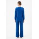 Compleu Dama Catifea Albastra, Bluza Gluga & Pantaloni Conici Compleu Dama Catifea Albastra, Bluza Gluga & Pantaloni Conici