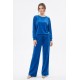 Compleu Dama Catifea Albastru cu Perle | Talie 105-130, Bust 135 Compleu Dama Catifea Albastru cu Perle | Talie 105-130, Bust 135