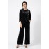 Compleu Dama Catifea Neagra cu Perle - Talie 100-128, Bust 127