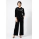Compleu Dama Catifea Neagra cu Perle - Talie 100-128, Bust 127 Compleu Dama Catifea Neagra cu Perle - Talie 100-128, Bust 127