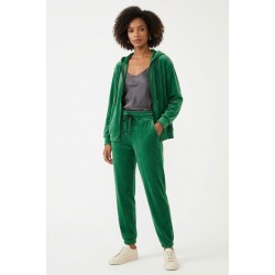 Compleu Dama Verde Catifea, Bluza Gluga & Pantaloni Conici Compleu Dama Verde Catifea, Bluza Gluga & Pantaloni Conici
