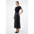 Fusta Lunga Neagra Piele Ecologica cu Dantela | Talie 95-120
