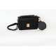 Geantă Crossbody Neagră Piele Ecologică cu Breloc Portofel Chic