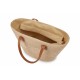 Geantă Pouch Iută Chic cu Mâner Piele Ecologică, 36x36 cm