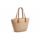 Geantă Pouch Iută Chic cu Mâner Piele Ecologică, 36x36 cm