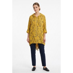 Jachetă Bumbac Galbenă Mărime Mare, Imprimeu Negru, Glugă, Bust 130cm Jachetă Bumbac Galbenă Mărime Mare, Imprimeu Negru, Glugă, Bust 130cm