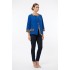 Jacheta Dama Sifon Albastra cu Imprimeu Animal Print - Chic