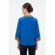 Jacheta Dama Sifon Albastra cu Imprimeu Animal Print - Chic