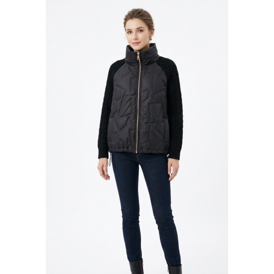 Jacheta Neagra Dama cu Maneca 3 Sferturi, Fas si Acril, Bust 115cm Jacheta Neagra Dama cu Maneca 3 Sferturi, Fas si Acril, Bust 115cm