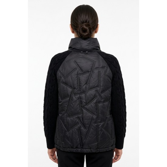 Jacheta Neagra Dama cu Maneca 3 Sferturi, Fas si Acril, Bust 115cm Jacheta Neagra Dama cu Maneca 3 Sferturi, Fas si Acril, Bust 115cm