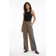 Pantaloni Dama Animal Print cu Dungi Albastre și Snur în Talie Pantaloni Dama Animal Print cu Dungi Albastre și Snur în Talie