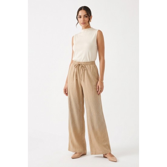 Pantaloni Dama Raiat Fin Bej cu Pietricele – Sold 120, Talie 100 Pantaloni Dama Raiat Fin Bej cu Pietricele – Sold 120, Talie 100