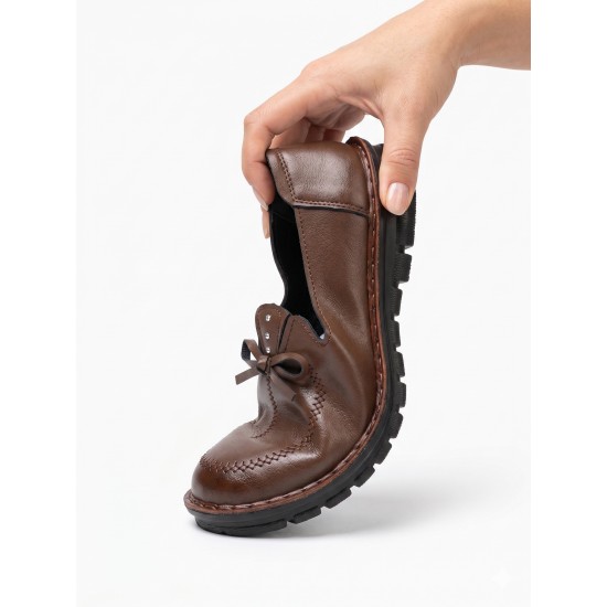 Pantofi Dama Casual Maro din Piele Ecologică - Confort și Stil