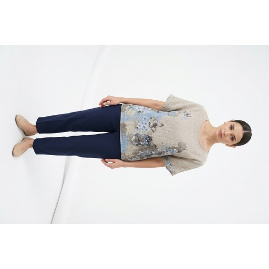 Bluză Dama Kaki din In, Bust Generos 155/130 - Eleganță Naturală