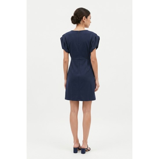 Rochie Bleumarin Midi Elegantă, Bust 115 - Confort și Stil Rochie Bleumarin Midi Elegantă, Bust 115 - Confort și Stil
