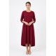 Rochie Dama Burgundy Bumbac cu Buzunare si Maneci Ajustabile Rochie Dama Burgundy Bumbac cu Buzunare si Maneci Ajustabile