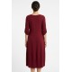 Rochie Dama Burgundy Bumbac cu Buzunare si Maneci Ajustabile Rochie Dama Burgundy Bumbac cu Buzunare si Maneci Ajustabile