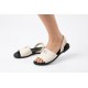 Sandale Bej cu Baretă Elastică, Piele Ecologică – Confort Modern