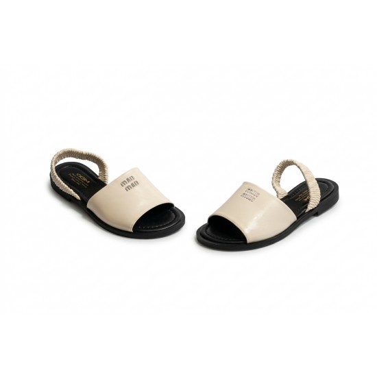Sandale Bej cu Baretă Elastică, Piele Ecologică – Confort Modern