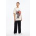 Tricou Alb Dama Bumbac 100% cu Imprimeu Strasuri Stil Coreean