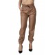 Pantaloni Din Piele Ecologica Maro Gen Boyfriends Maya