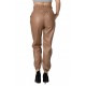 Pantaloni Din Piele Ecologica Maro Gen Boyfriends Maya