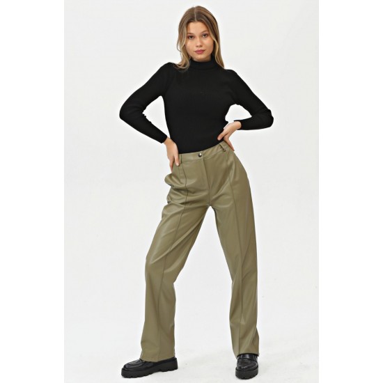 Pantaloni Palazzo Piele Ecologica Vernil, Lorene