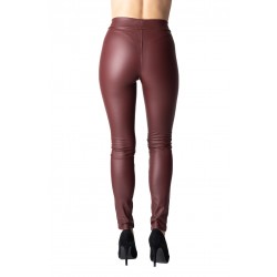 Pantaloni Dama Din Piele Ecologica Grena Vatuiti, Noelle