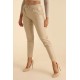 Pantaloni Dama Tip Boyfriend Piele Ecologica vatuiti Crem Rihanna