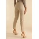 Pantaloni Dama Tip Boyfriend Piele Ecologica vatuiti Crem Rihanna