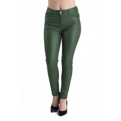 Pantaloni Dama Imitatie Piele Verde Inchis 