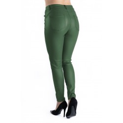 Pantaloni Dama Imitatie Piele Verde Inchis 