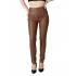Pantaloni Dama Din Piele Ecologica Maro  Annalee