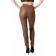 Pantaloni Dama Din Piele Ecologica Maro  Annalee