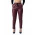 Pantaloni Dama Imitatie Piele Boyfriend Plusati Marime Mare Grena
