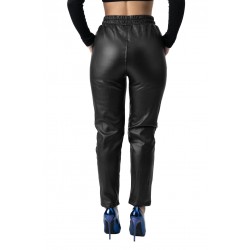Pantaloni Dama Imitatie Piele Boyfriend Plusati Marime Mare