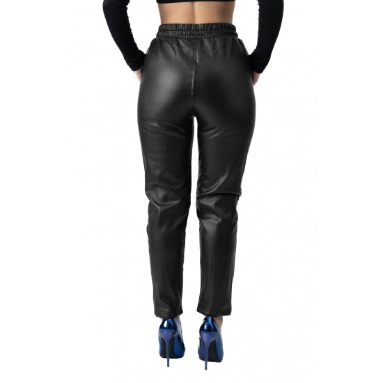 Pantaloni Dama Imitatie Piele Boyfriend Plusati Marime Mare