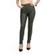 Pantaloni Dama Din Piele Ecologica Kaki  Faith