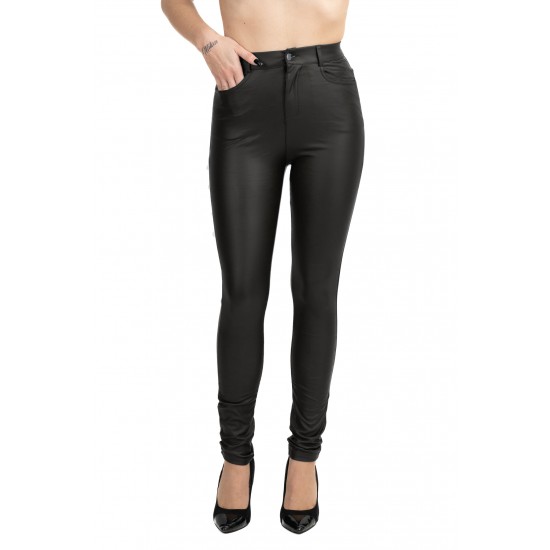 Pantaloni Dama Din Piele Ecologica Negri , Faith