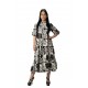 Rochie Alba cu Imprimeu Negru Andora Rochie Alba cu Imprimeu Negru Andora