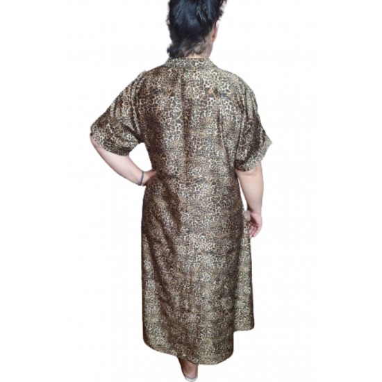 Rochie Eleganta Marime Mare din Matase Satinata cu Imprimeu Animal Print Rochie Eleganta Marime Mare din Matase Satinata cu Imprimeu Animal Print